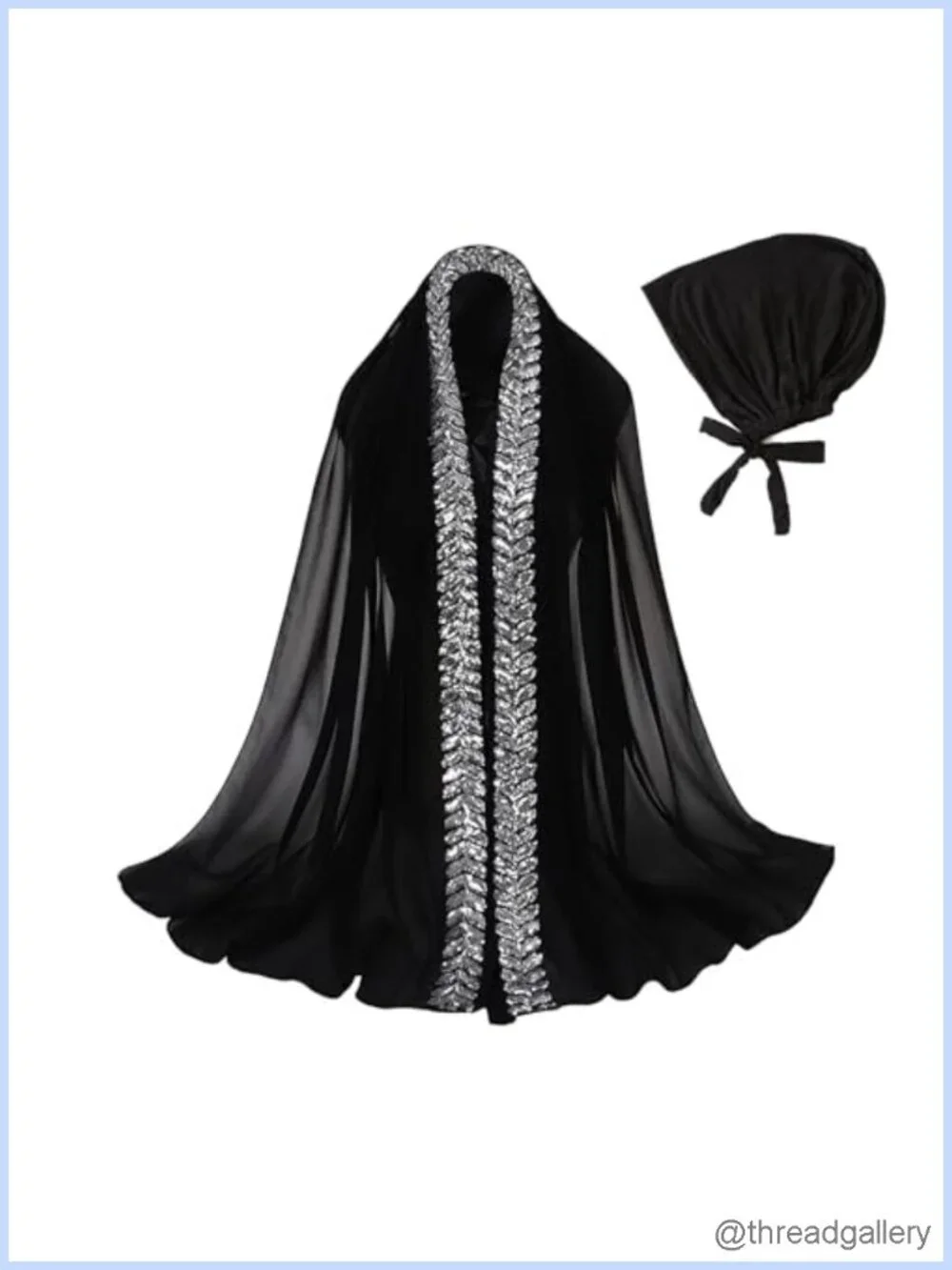 Sparkly Sequin Chiffon Hijab Set with Stretchy Modal Inner Cap